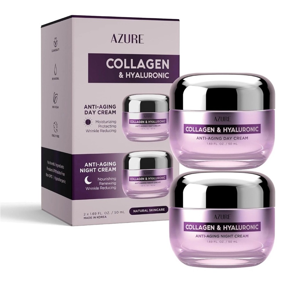 🆕 Collagen & Hyaluronic Anti-Aging Day & Night Cream Set
